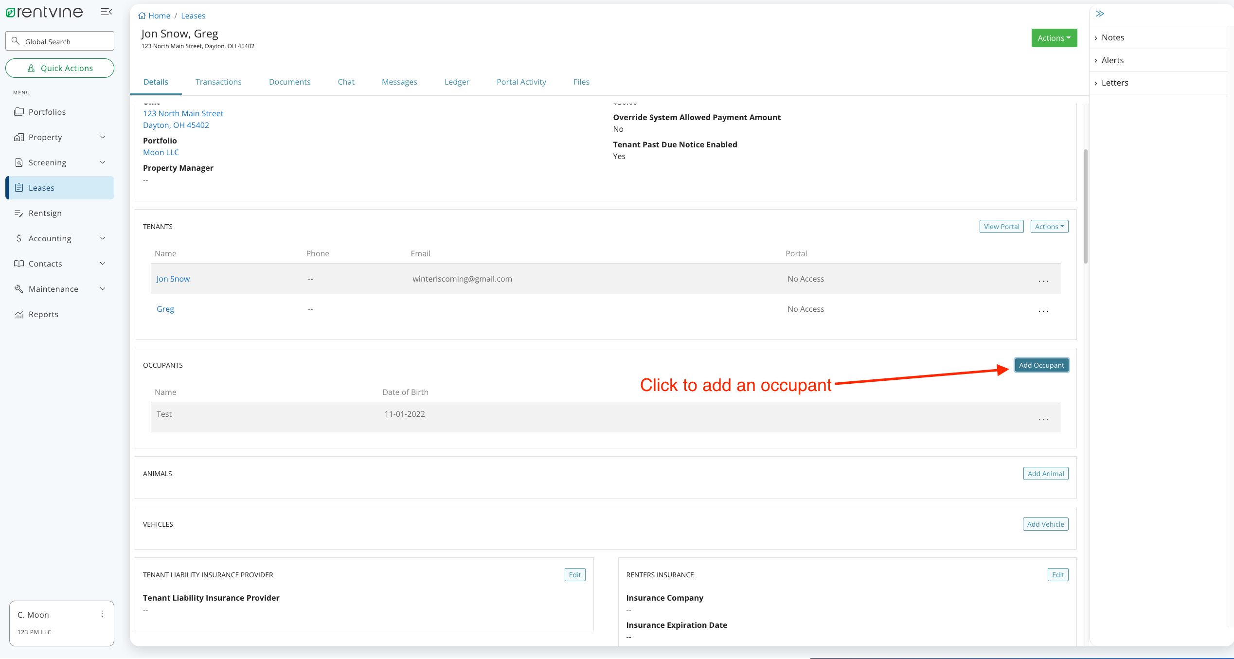 How to Add, Edit, or Delete an Occupant on a Lease